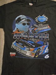 Checkered Flag Sports Label Nascar Viagra Racing T Shirt Size Large Mark Martin