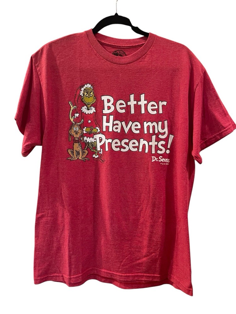 Dr. Seuss Grinch T-shirt Better Have My Presents Christmas Holiday Sz Large