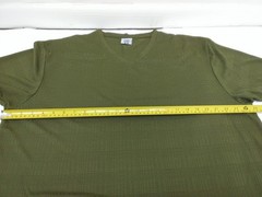 Stacy Adams Shirt Mens 2XL Olive Green V-Neck Textured Knit Short Sleeve Casual