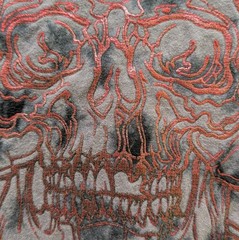 Affliction Men’s Grunge Skull T-Shirt XL | Red Foil “Live Fast” Vintage Style