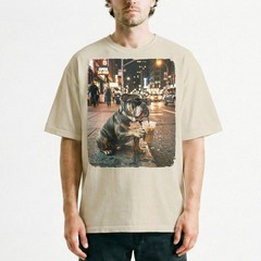 Night City Bulldog Shades Cold Brew Street Unisex T-Shirt Funny Downtown Tee