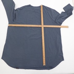 ONE BONE Mens Size 5 / 6XL Long Sleeve Scoop Crew Neck T Shirt OB106 Blue Cotton