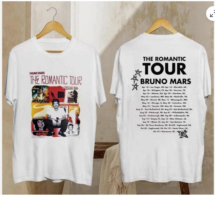 B-Mars The Romantic Tour 2026 T-Shirt – Unisex Music Fans – Two Sided Retro