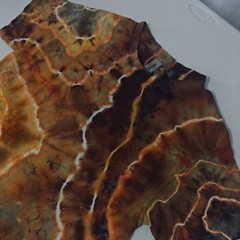 Geode Ice Tie Dye T-Shirt Gildan Adult S Small Orange Brown Earthy Handmade New