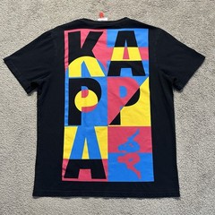 Kappa Authentic Estessi Tee Shirt Men Medium Black Big Logo On Back Regular Fit
