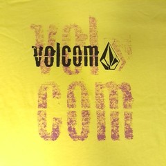 Y2K Volcom Stone Skateboard T-shirt Mens XL Slim Yellow Logo Spellout