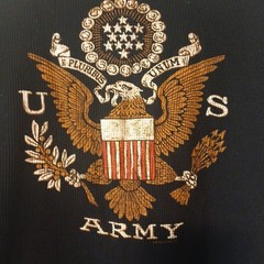 Brothers In Arms Outfitters US ARMY Eagle Black Waffle Fabric Pullover Size XL