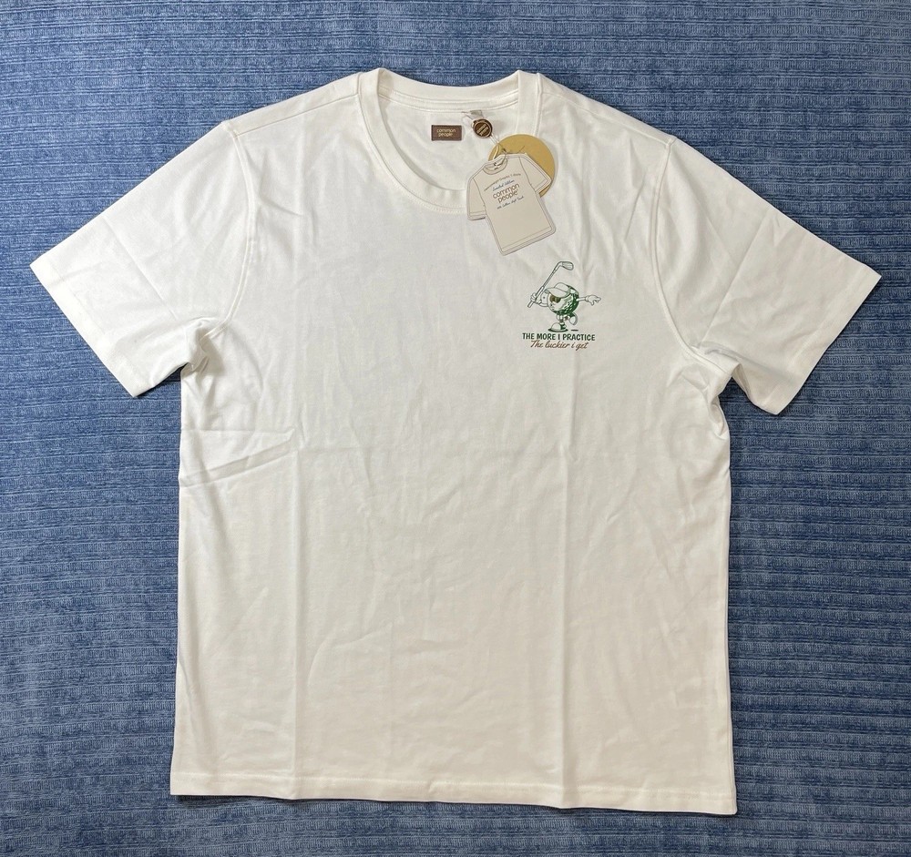 Common People Golf Club Printed Tee Men’s Medium OFF-White Graphic Shirt NWT