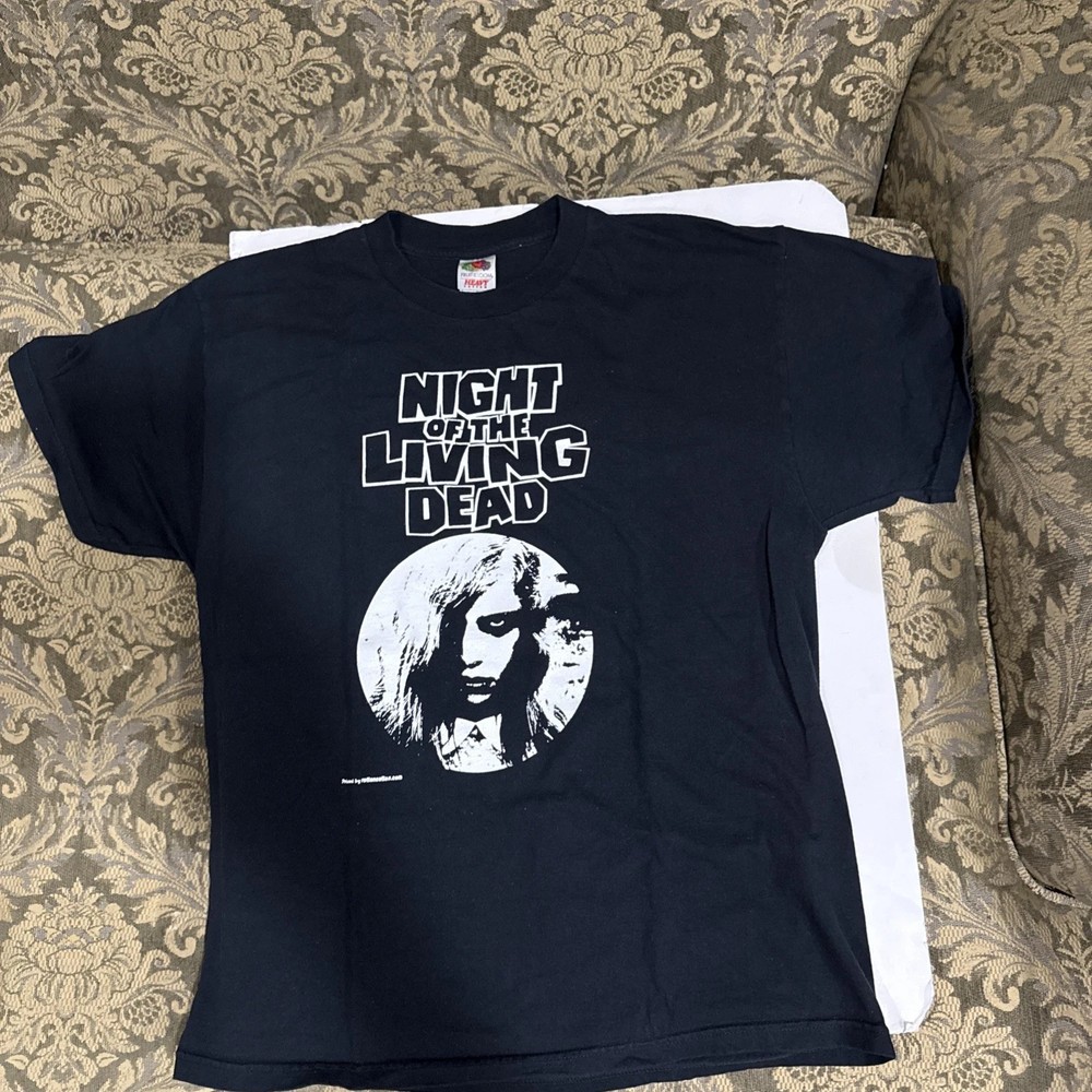 Vintage Horror Movie T-Shirt Black Night of the Living Dead New Reprint PA0929