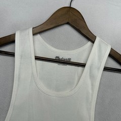 Madewell Tank Top Men’s XS White Ribbed Blank Beater Solid layer Cotton NEW