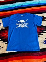 Gildan Dry-Blend Skull and Crossbones T- Shirt Men’s L Royal Blue Casual