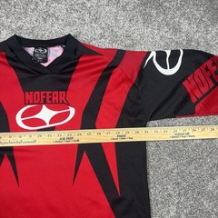 Vtg No Fear Mens Motocross Jersey Red Black Size S Fit M Mesh Racing Shirt