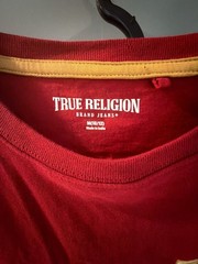 True Religion Boys World Tour Graphic T-Shirt Red Gold