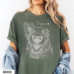 Custom Dog Portrait Photo Comfort Tee