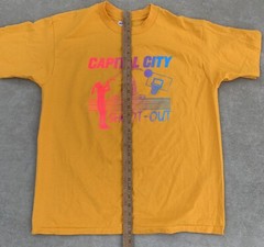 Vintage Capital City Shoot Out T Shirt Basketball Neon Graphics Tee Size XL