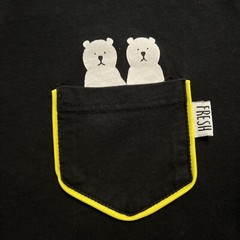 Teddy Fresh Long Sleeve Shirt Mens Size L Large Black Just Two Teds Front Pocket