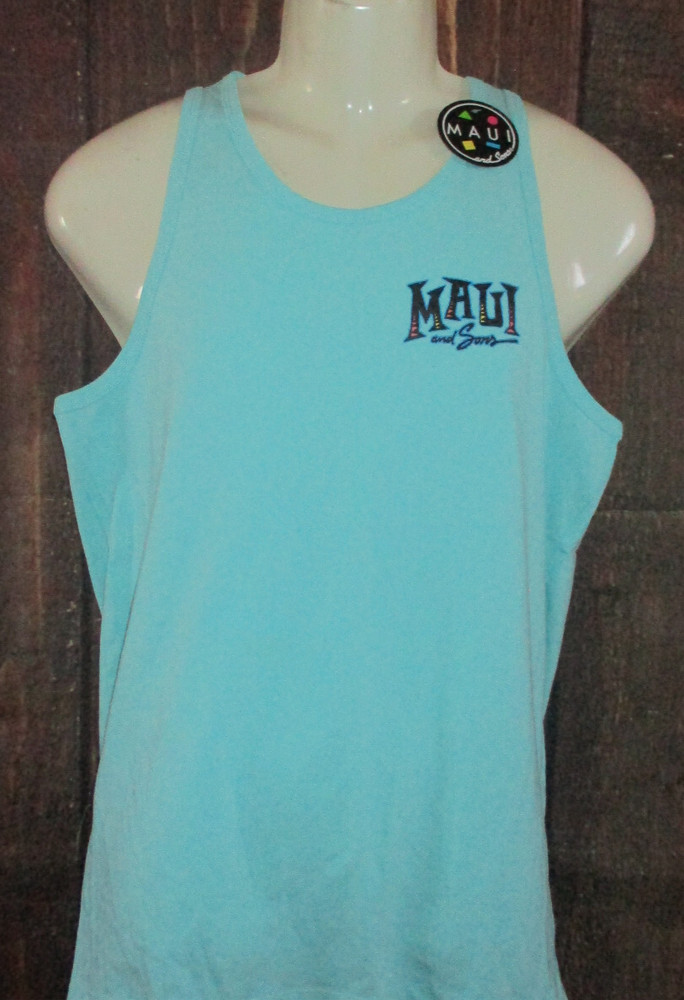 MENS MAUI AND SONS CELADON GREEN TANK TOP T-SHIRT SIZE M