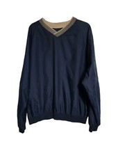 Ivy Crew Men Windbreaker Pullover BLUE V-neck sleeve Size LG Long Sleeve casual