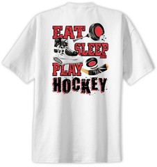 Hockey Eat Sleep Play T-Shirt Jersey Short Sleeve Tee New Adult and Youth Sizes