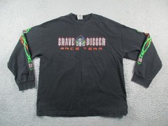 Grave Digger Shirt Mens 2XL Black Bad To the Bone Vintage Monster Truck