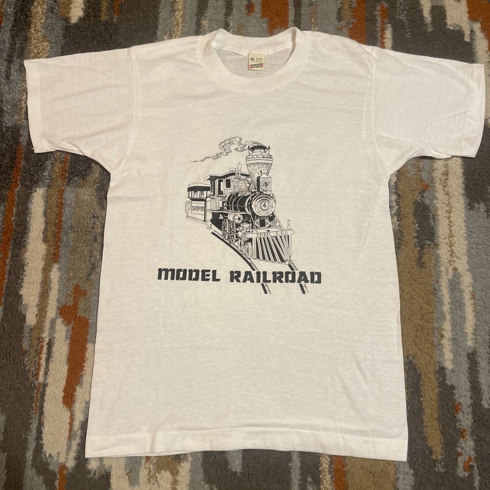 Model Railroad Vintage T Shirt 80s Toys Trains Size Medium Single Stitch