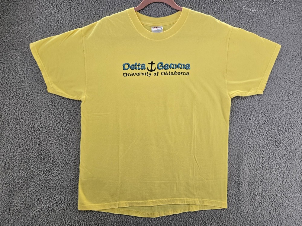 Delta Gamma Shirt Mens Large University of Oklahoma 2001 Vintage Y2K Graphic Tee