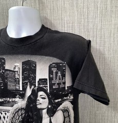 DGA Mens Black Graphic Short Sleeve LA City of Angels T-Shirt 19 In Armpit