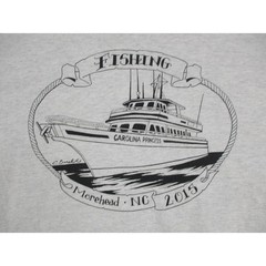Gildan Mens Carolina Princess Fishing Morehead NC 2015 Graphic T-Shirt Gray XL