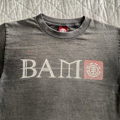 Vintage BAM Margera Element HIM Tshirt Size Small Gray 2000s Skate Faded Worn