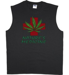 Men’s sleeveless tshirt medical marijuana weed pot cannabis muscle tee tank top