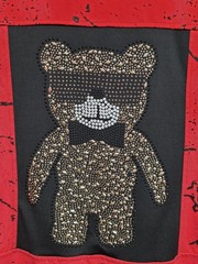 Lucky Apache T -Shirt Rhinestone Beaded Teddy Bear Sz 3XL Streetwear NWOT