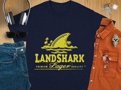 Landshark Lager T-Shirt, Funny Shark Tee, Ocean Lover Gift, Beach Vacation Shirt