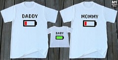Battery Family Matching T Shirts Daddy Son Baby Daddy Mom Daughter Matching Tees