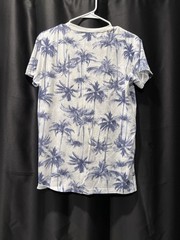 American Eagle Shirt Mens S/P Short Sleeve White Blue Palm Trees Seriously Soft