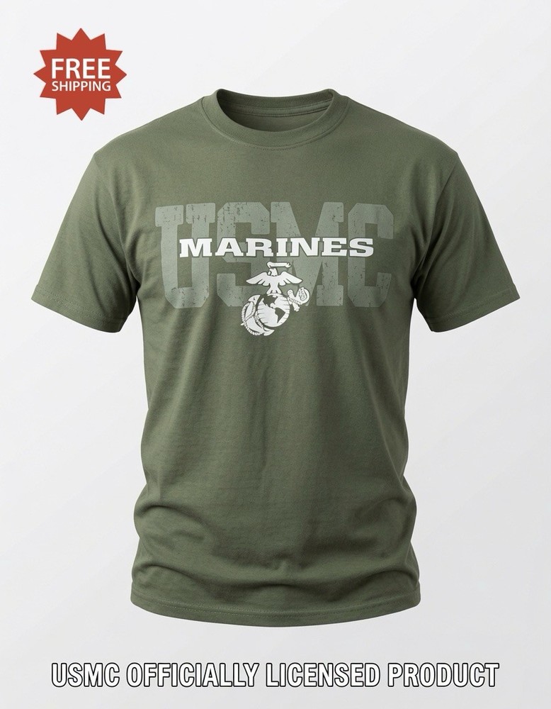 UNITED STATES MARINE CORPS -“USMC MARINES” – GREEN T-Shirt -Sz M / MEDIUM – NWT!