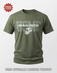UNITED STATES MARINE CORPS -“USMC MARINES” – GREEN T-Shirt -Sz M / MEDIUM – NWT!
