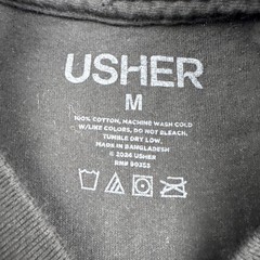 Usher 2024 Past Present Future Tour T Shirt Black Concert Tee Size Medium EUC