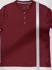 Tailor Vintage Men’s L/S Henley Shirt MEDIUM Button Up Top Maroon Burgundy NWT