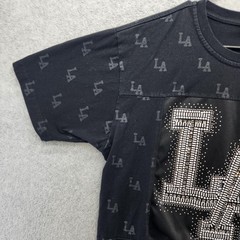 Victorious Shirt Mens XL Black LA Los Angeles Rhinestone All Over Print Tee