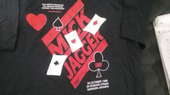 MICK JAGGER 10-30-88 JAKARTA STAFF SHIRT NEW XL 29X21 HTF RARE 1 STICH BGP