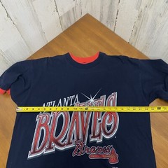 Vtg Salem Sports Atlanta Braves Double Cuff Blue T Shirt 1994 Single Stitch XL