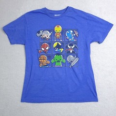 Marvel Blue Crewneck T Shirt Adult Large Blue Super Hero Solid Graphic PHOTOS