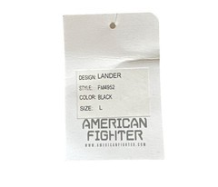 American Fighter Mens T-Shirt LANDER Athletic Biker GYM Black MMA Size Large New