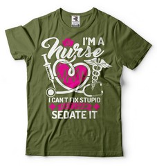Nurse T-shirt Funny Nursing Tee Shirt Fix Stupid Funny Shirt Gift for Wife Tee