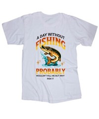 A Day without Fishing… Bass, Trout, Crappie, Walleye White or Black t-shirt
