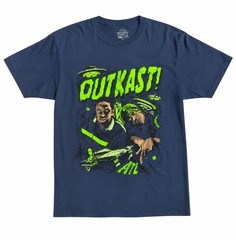 Outcast Blue Green UFO Mens Shirt Tee Rap Size M