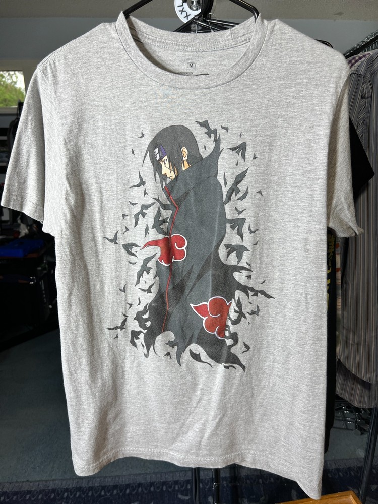 Naruto Shippuden Ripple Junction Itachi Uchiha Gray Graphic Tee T Shirt SZ M