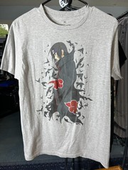 Naruto Shippuden Ripple Junction Itachi Uchiha Gray Graphic Tee T Shirt SZ M