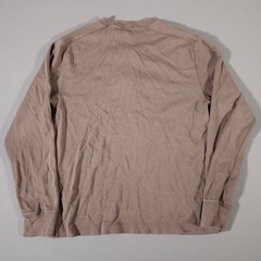 J. Crew Henley Shirt Mens M Brown Long Sleeve Cotton 2-Button Ribbed Cuffs