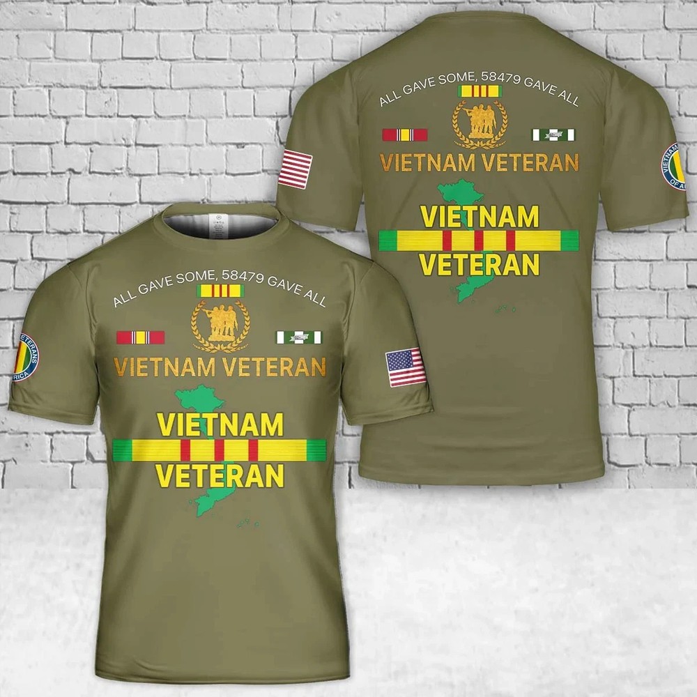 Custom Name All Gave Some Gave All Vietnam Veteran Military T-Shirt S-5XL
